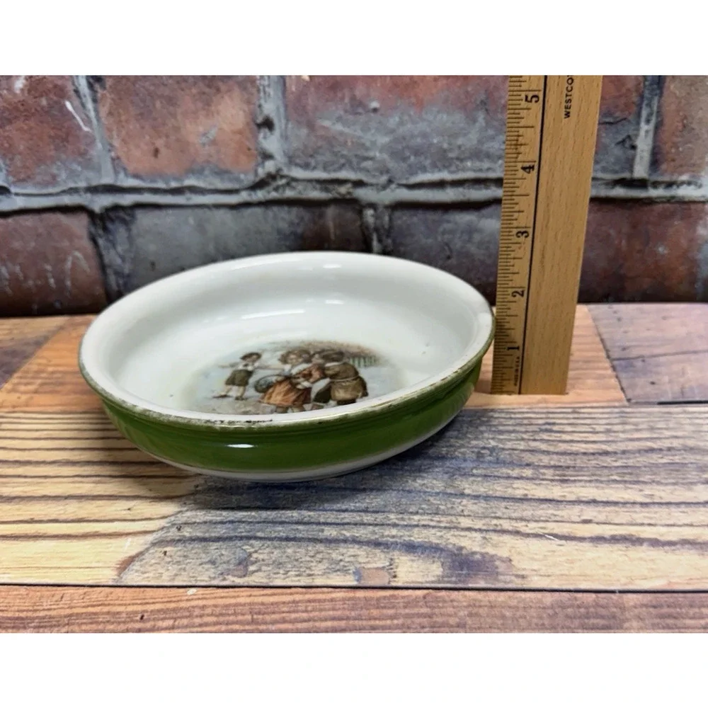 Antique 1900's Victorian Germany Porcelain Child /‎ Baby Dish Handpainted